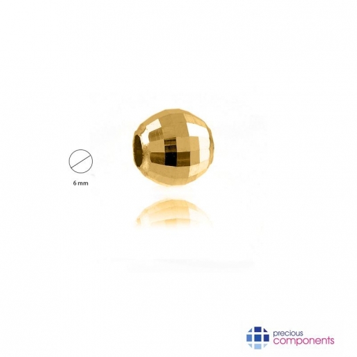 Kulka disco 6 mm 2 otwory -  Złota Żółte 9K - Precious Components